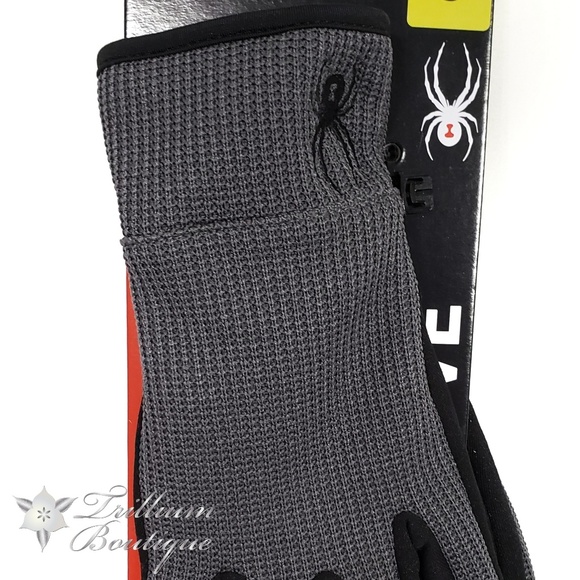 Spyder Men's Core Conduct Gloves Gray Black NWT - Picture 7 of 8